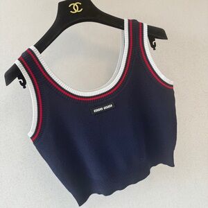Miu Miu simple round-neck knitted tank top